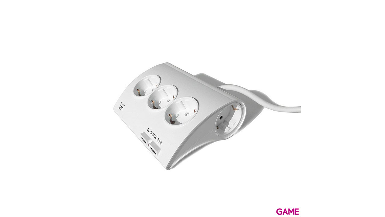Ewent EW3935 base múltiple 1,5 m 5 salidas AC Interior Blanco-1