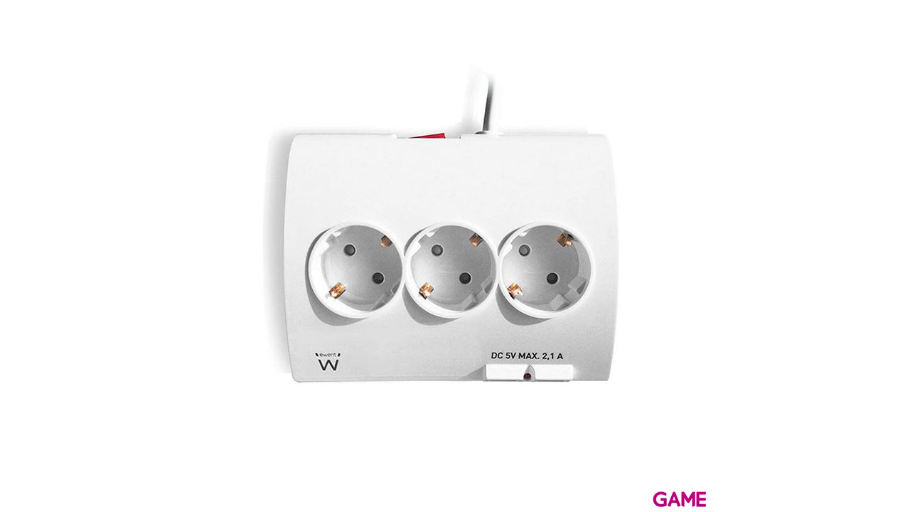 Ewent EW3935 base múltiple 1,5 m 5 salidas AC Interior Blanco-2