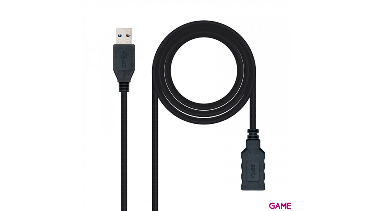 Nanocable USB 3.0, TIPO A/M-A/H 2m Negro - Cable-0