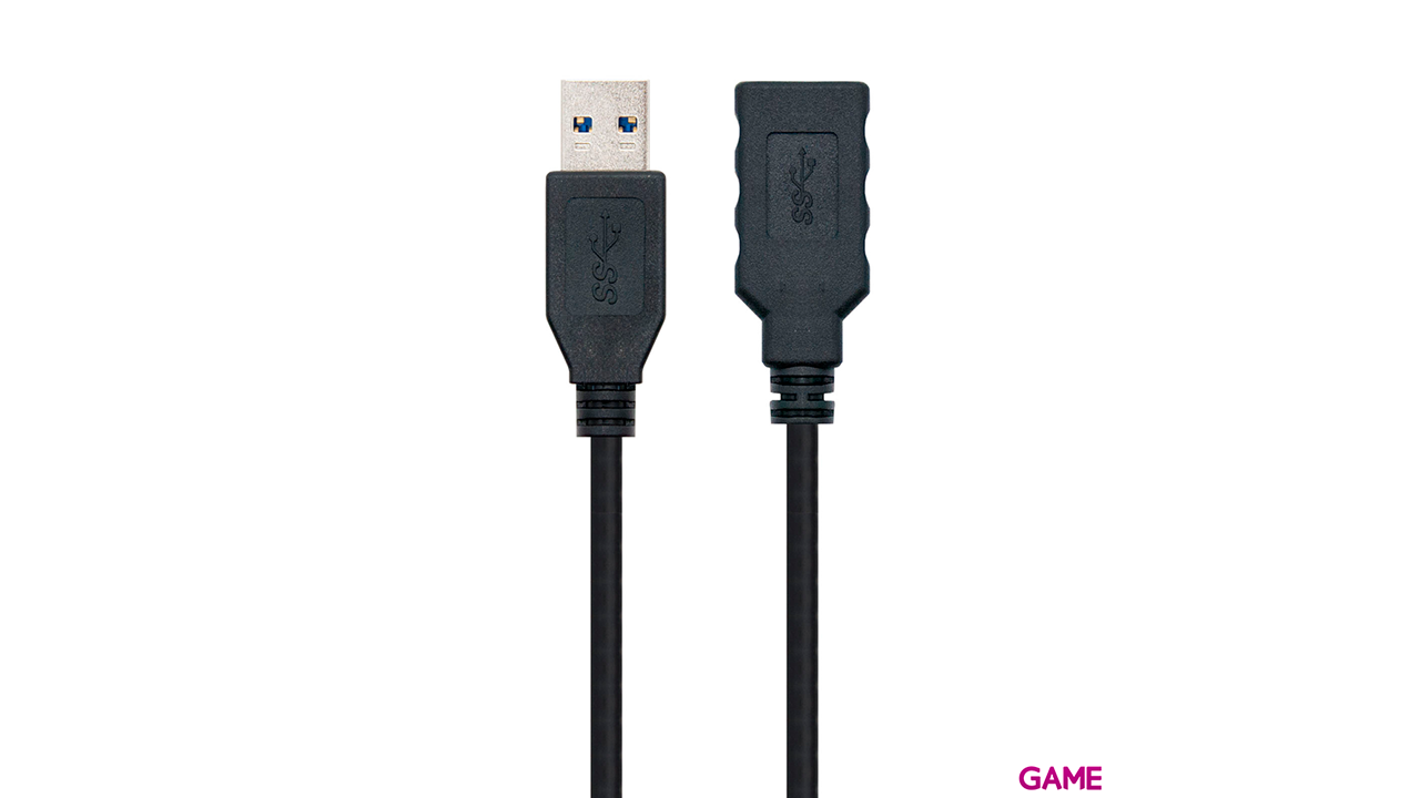 Nanocable USB 3.0, TIPO A/M-A/H 2m Negro - Cable-1