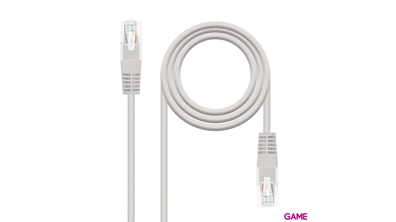 Nanocable Red Latiguillo RJ45 CAT.5E UTP AWG24 2m Gris - Cable-0