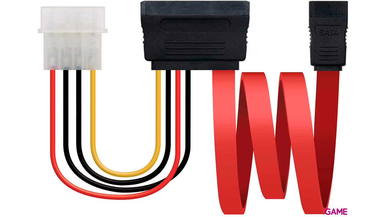 Nanocable 10.18.0601 cable de SATA 0,5 m SATA 22-pin SATA 7-pin + Molex (4-pin) Negro, Rojo, Amarillo-0
