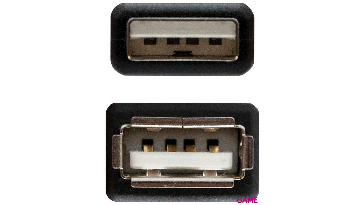 Nanocable USB 2.0 A/M-A/H Negro 3m - Cable-2