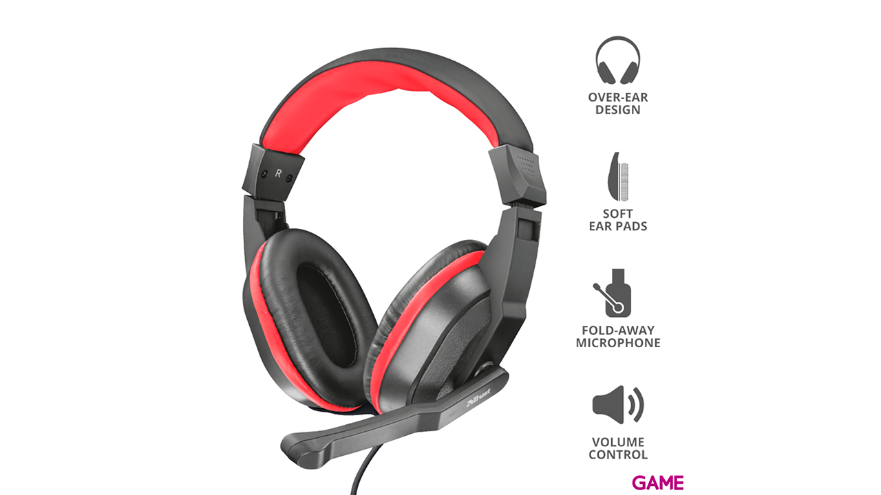 Trust 21953 Negro Rojo - Auriculares-3