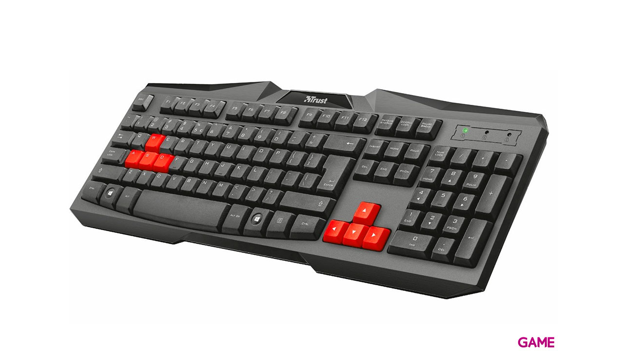 Trust Ziva ES teclado USB QWERTY Español Negro, Rojo-0