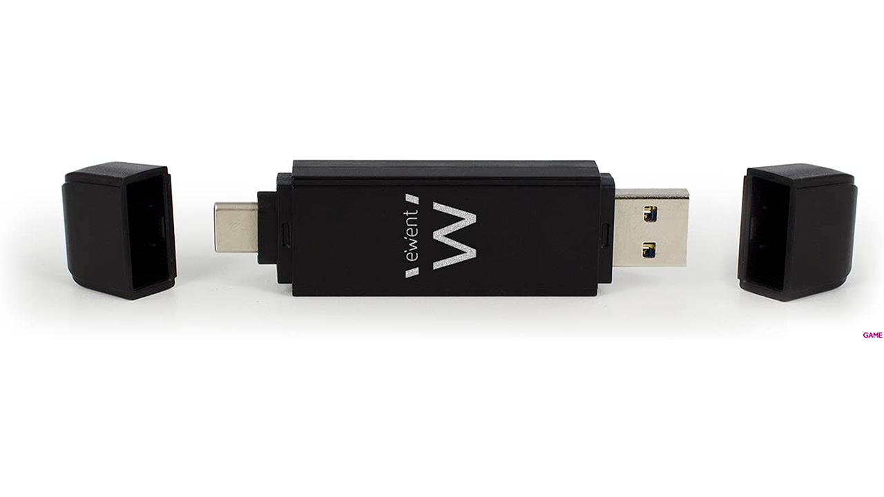 Ewent EW1075 USB 3.2 Gen 1 (3.1 Gen 1) Type-A/Type-C Negro - Lector Tarjetas-2