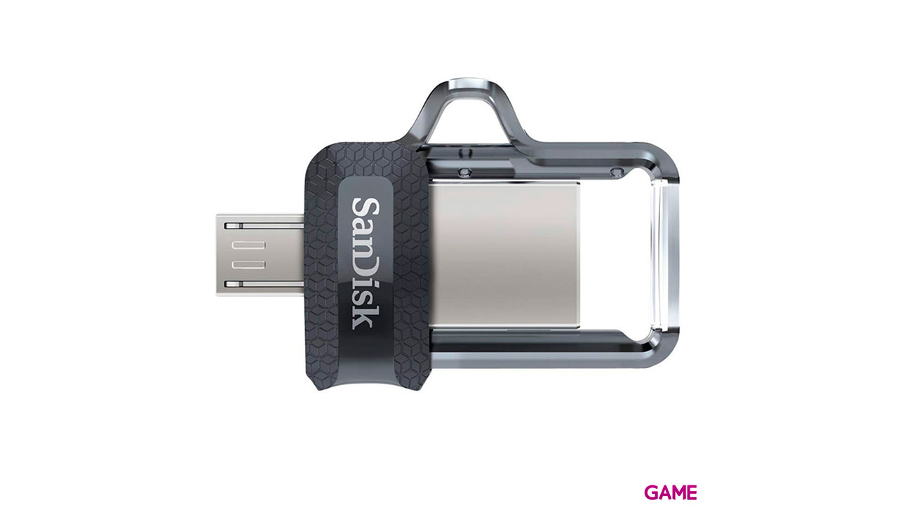Sandisk Ultra Dual m3.0 unidad flash USB 32 GB USB Type-A / Micro-USB 3.2 Gen 1 (3.1 Gen 1) Negro, Plata, Transparente-0