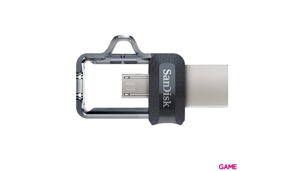 Sandisk Ultra Dual m3.0 unidad flash USB 128 GB USB Type-A / Micro-USB 3.2 Gen 1 (3.1 Gen 1) Negro, Plata, Transparente-2