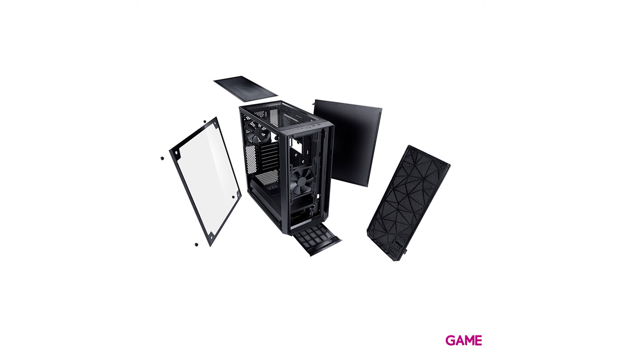 Fractal Design Meshify C – TG Midi Tower Negro, Transparente - Caja Ordenador-1