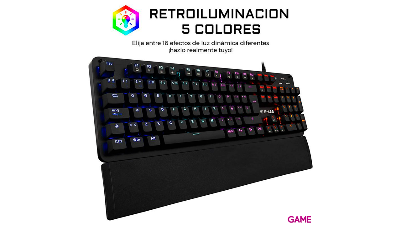 The G-Lab Keyz Carbon teclado USB QWERTY Español Negro-2
