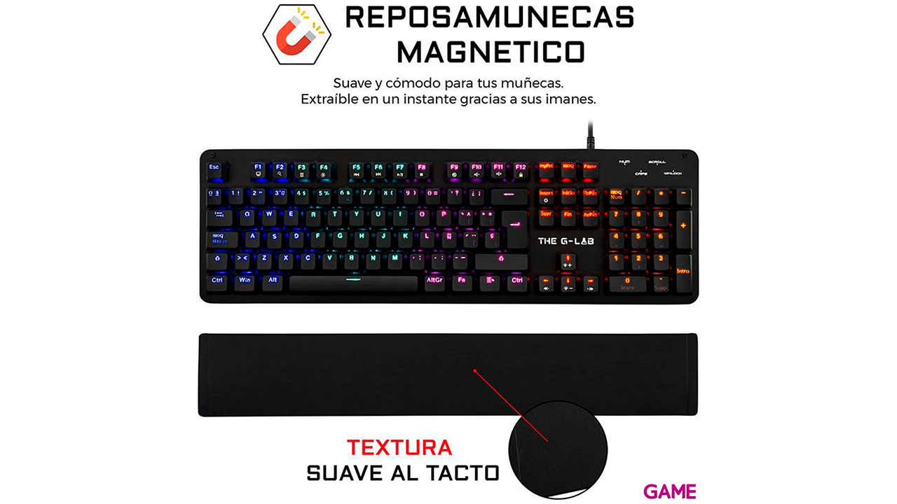 The G-Lab Keyz Carbon teclado USB QWERTY Español Negro-3