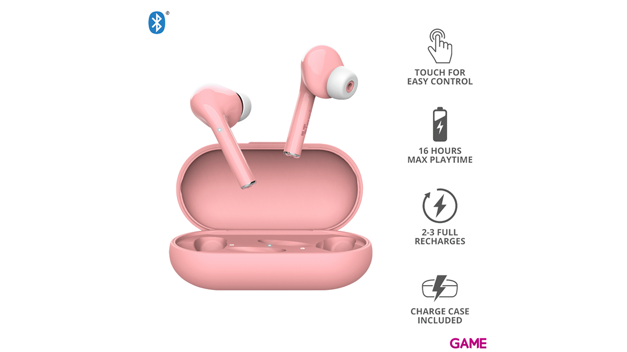 TRUST NIKA TOUCH BLUETOOTH WIRELESS EARPHONES PINK Inalámbricos-5