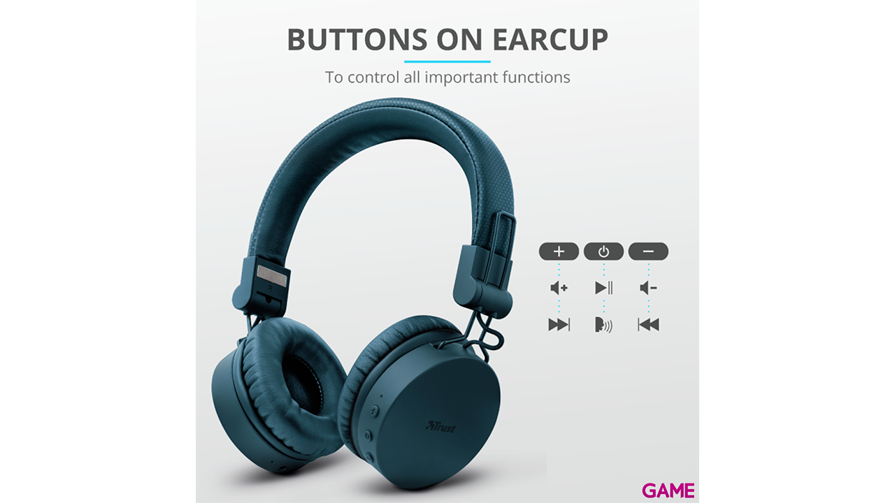 Trust 23908 auricular y casco Auriculares Diadema Azul-4