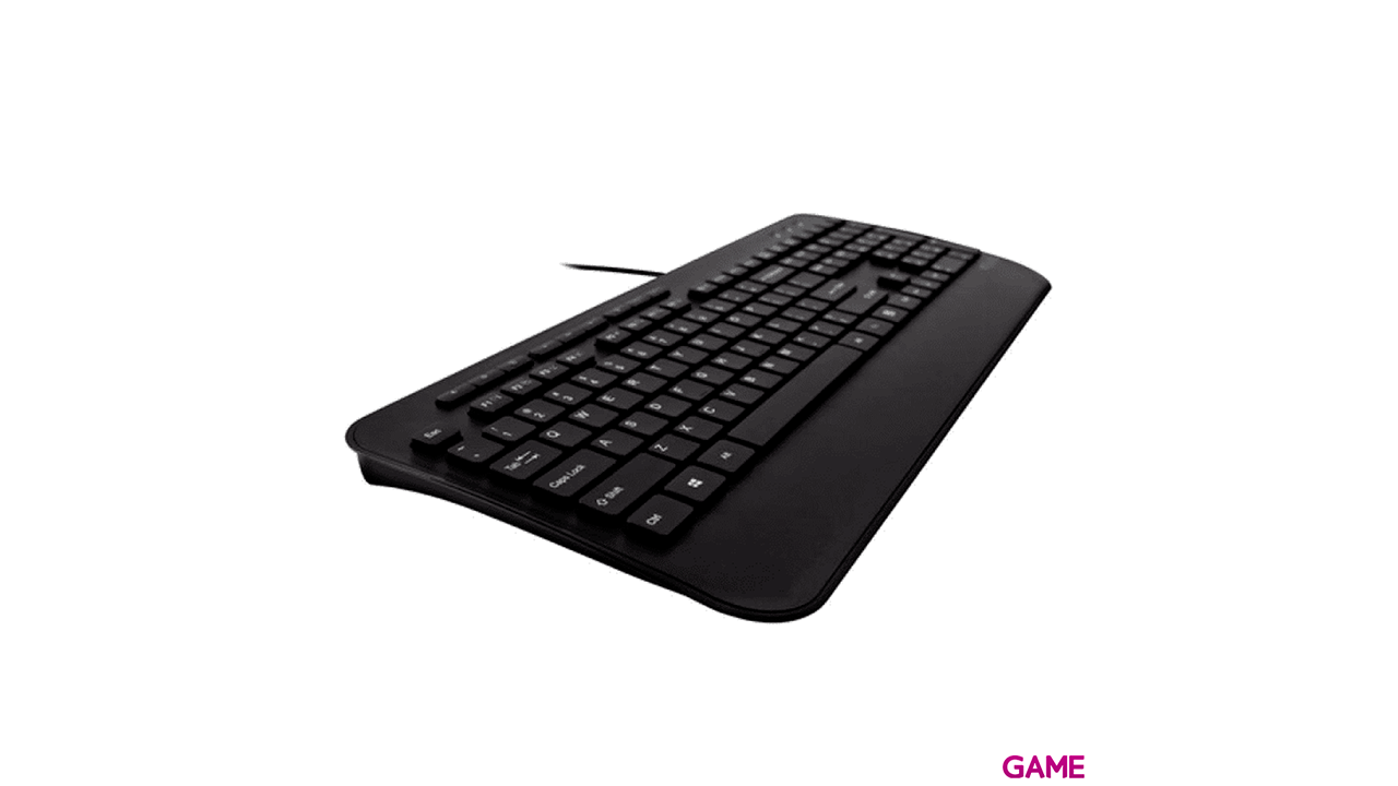 V7 Teclado USB de tamaño completo con reposamuñecas y combo de ratón para ambidiestros - ES-0
