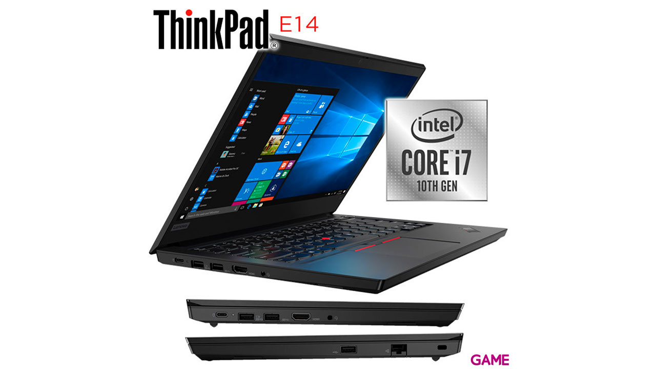 Lenovo ThinkPad E14 i7-10510U - Intel UHD - 16GB - 512GB SSD - 14´´ - W10 - Ordenador Portátil-0