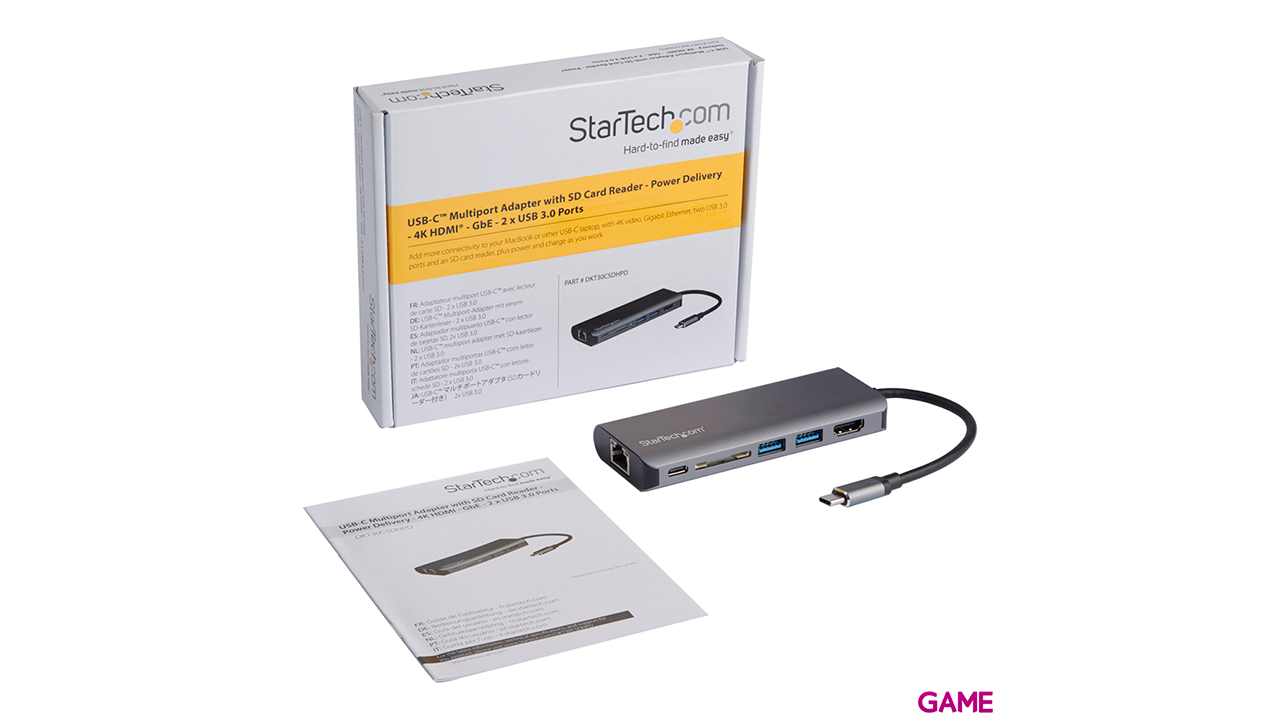 StarTech Docking Station - USB-C - HDMI - Red Ethernet - Lector SD - Dock Station-2
