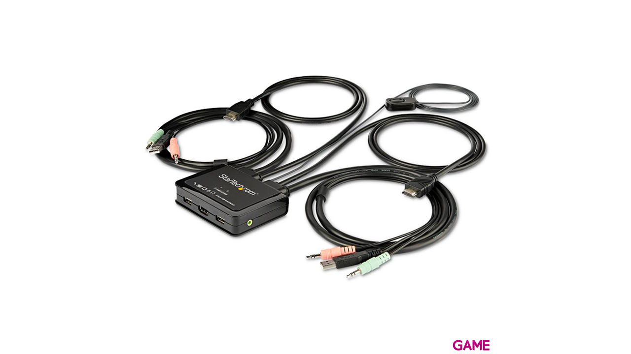 StarTech.com Switch KVM de 2 Puertos HDMI con Cables Incorporados - USB 4K 60Hz-0
