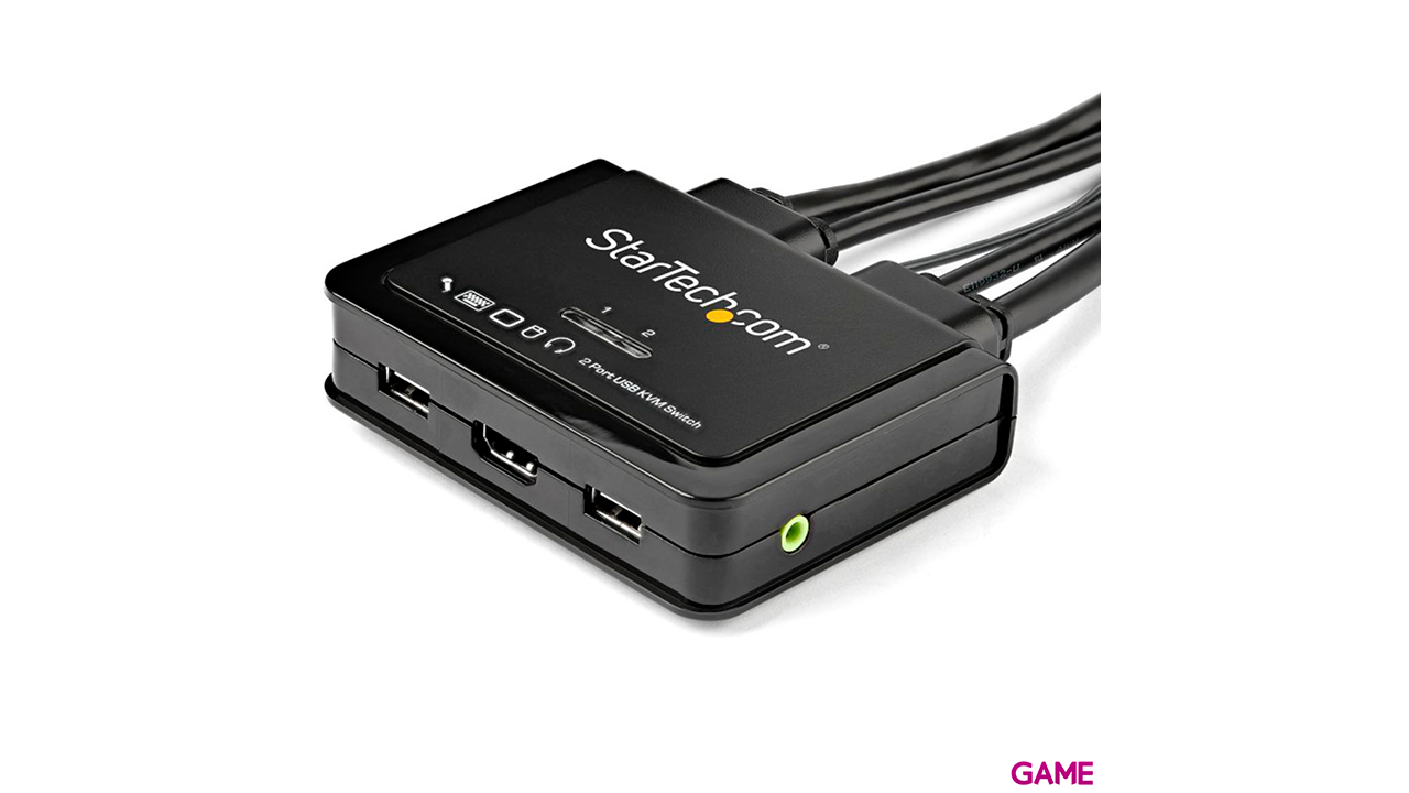 StarTech.com Switch KVM de 2 Puertos HDMI con Cables Incorporados - USB 4K 60Hz-4