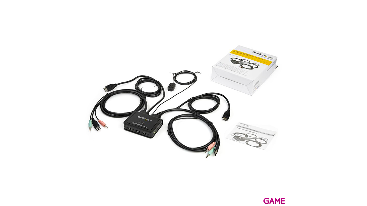 StarTech.com Switch KVM de 2 Puertos HDMI con Cables Incorporados - USB 4K 60Hz-5