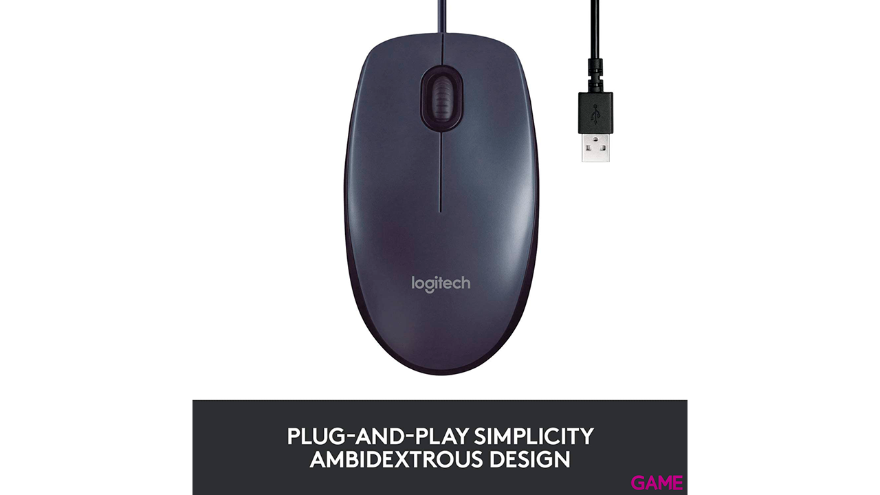Logitech M100 USB tipo A Óptico 1000 DPI - Raton-2
