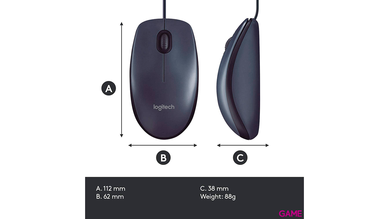 Logitech M100 USB tipo A Óptico 1000 DPI - Raton-5