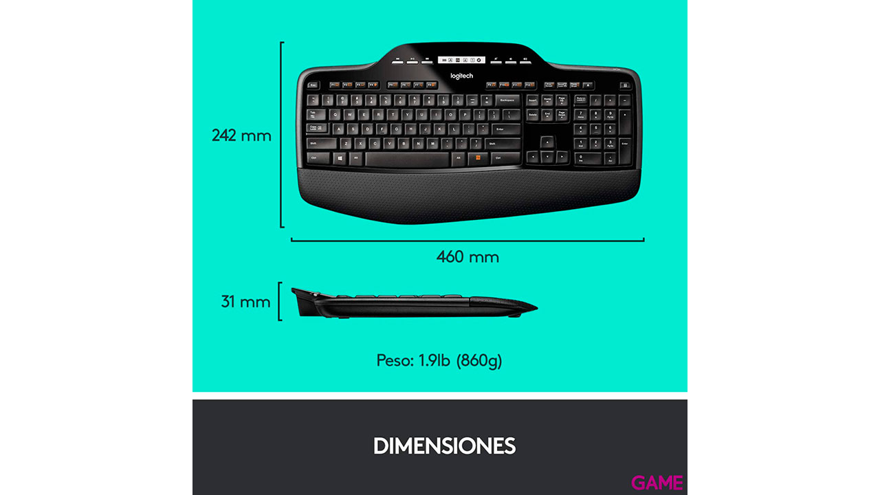 Logitech MK710 teclado RF inalámbrico QWERTZ Alemán Negro-7