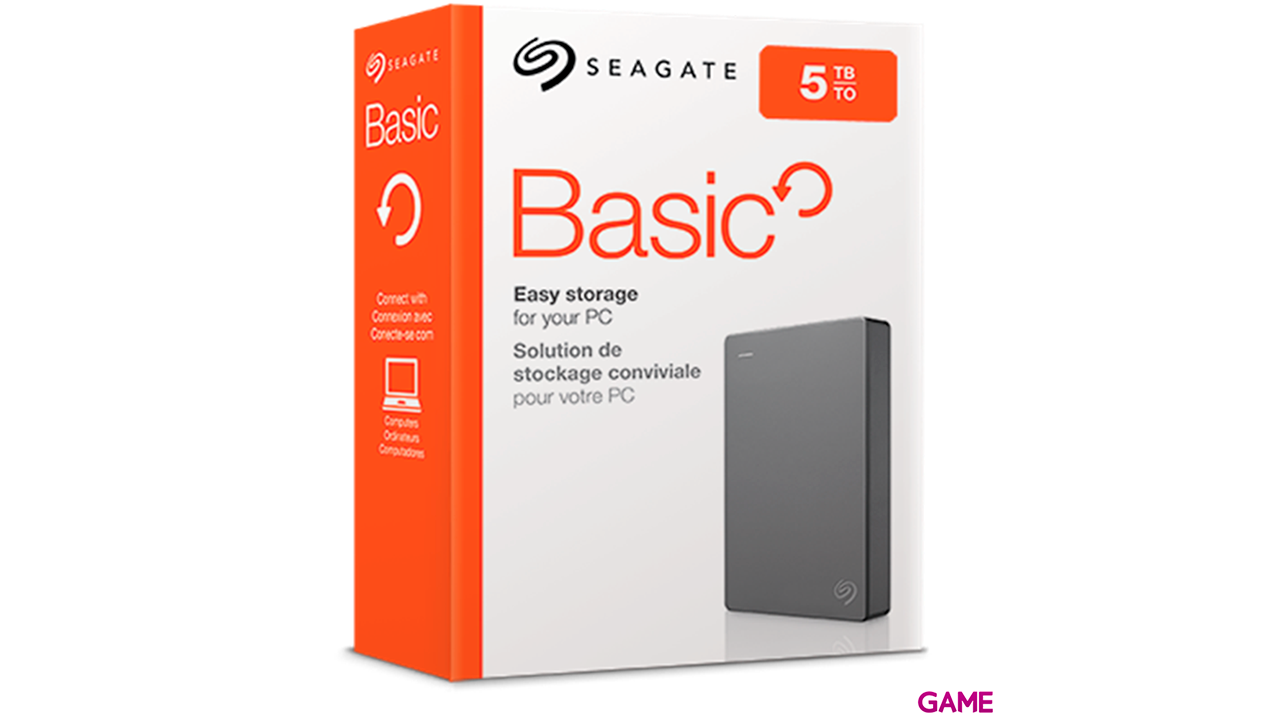Seagate Basic 5TB - USB 3.0 - PS4 - PS5 - XBOX - PC - MAC - Plata - Disco Duro Externo-0