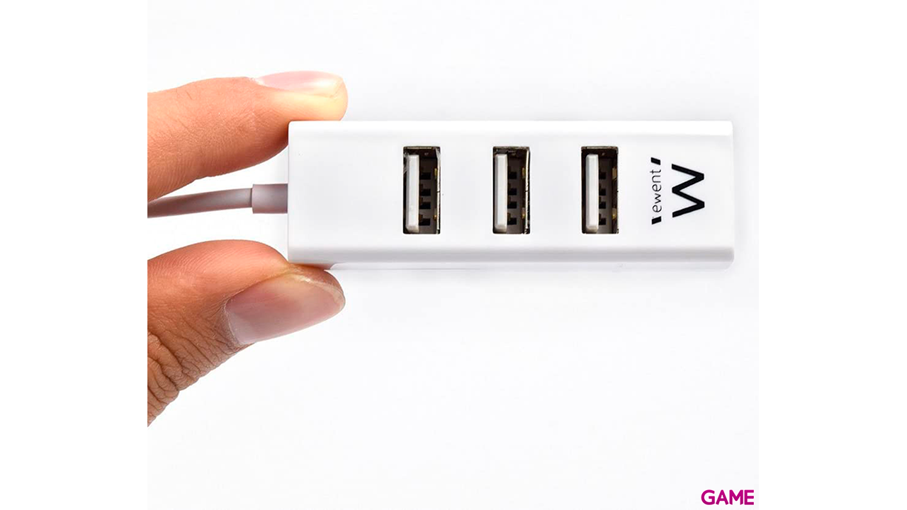Ewent EW1122 USB 2.0 Blanco - Hub-3
