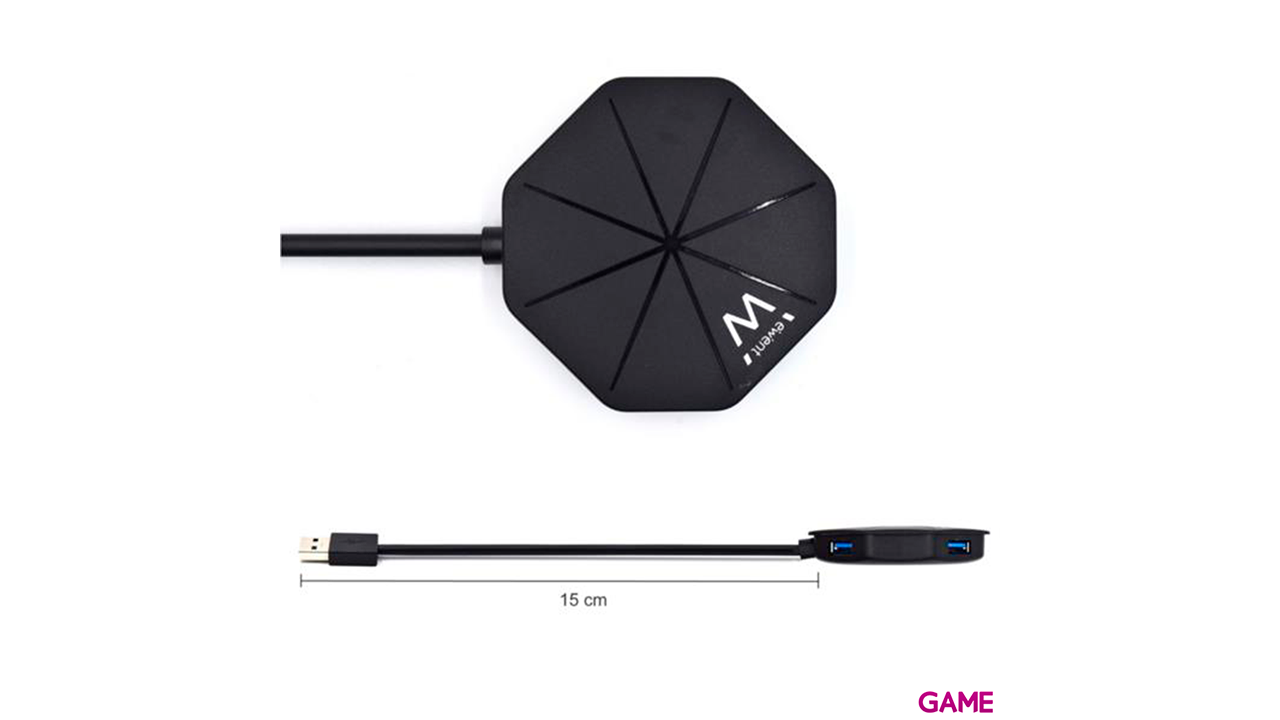 Ewent EW1138 USB 3.2 Gen 1 (3.1 Gen 1) Type-A 5000 Mbit/s Negro - Hub USB-2
