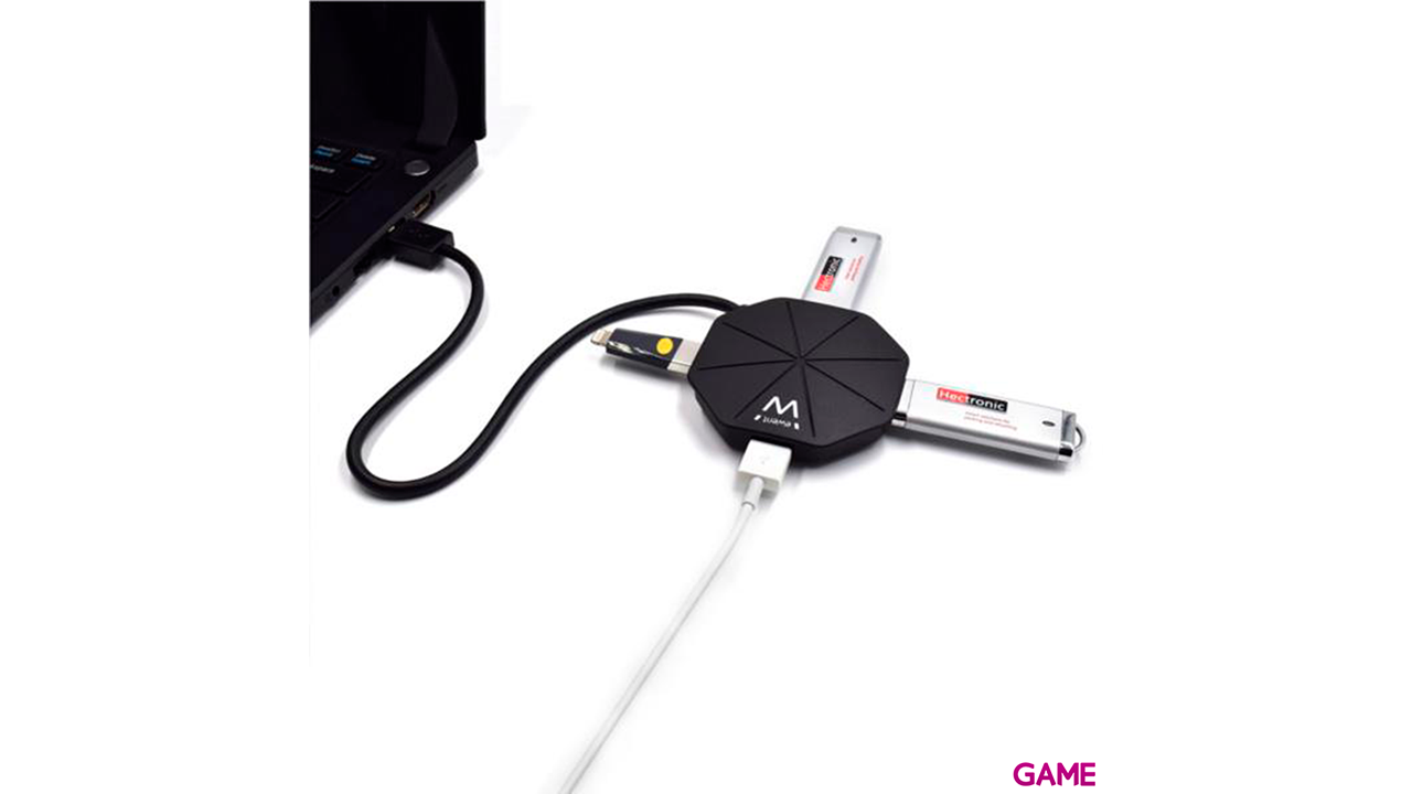 Ewent EW1138 USB 3.2 Gen 1 (3.1 Gen 1) Type-A 5000 Mbit/s Negro - Hub USB-4