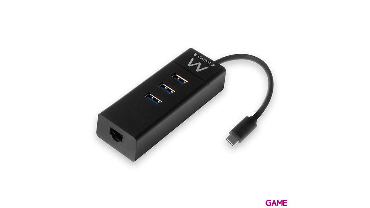 Ewent EW1141 USB 3.2 Gen 1 (3.1 Gen 1) Type-C 5000 Mbit/s Negro - HUB USB-0