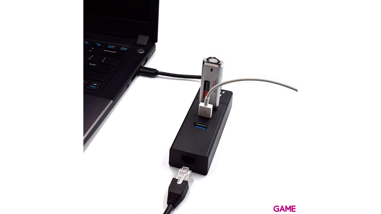 Ewent EW1141 USB 3.2 Gen 1 (3.1 Gen 1) Type-C 5000 Mbit/s Negro - HUB USB-5