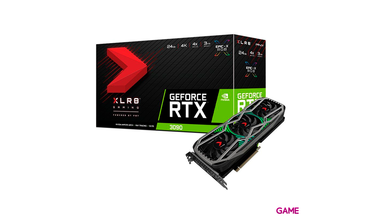 PNY GeForce RTX 3090 24GB XLR8 EPIC-X RGB Triple Fan - Tarjeta Grafica Gaming-0