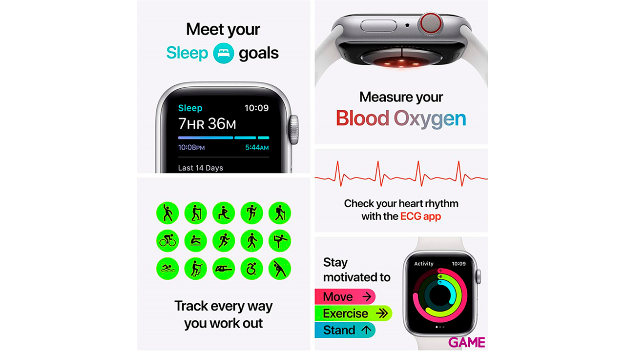 Apple Watch Series 6 OLED 40 mm 4G/GPS Plata - Reloj Inteligente-4
