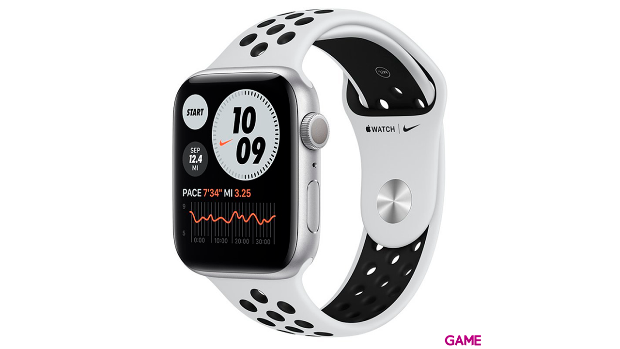 Apple Watch Series 6 Nike OLED 44 mm GPS Plata - Reloj InteligenteGPS (satélite)-0