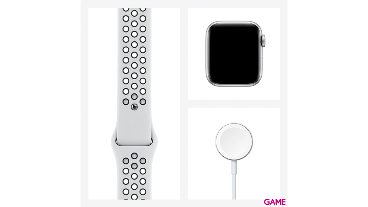 Apple Watch SE Nike 44mm Plata GPS - Reloj Inteligente-0