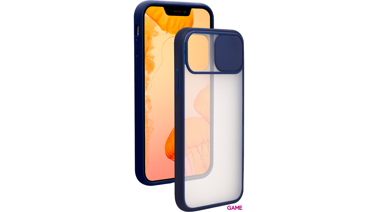 BigBen Carcasa azul con protector de cámara para iPhone 12 / 12 Pro - Funda-0