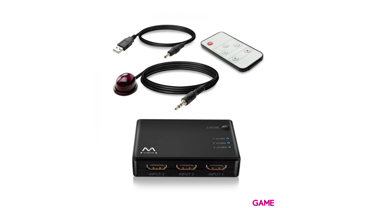 Ewent EW3730 Conmutador HDMI 4K 3x1 Mando a Distancia - Hub-1