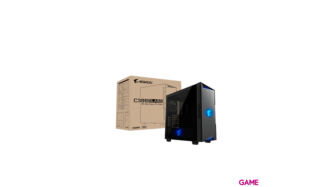 Gigabyte Aorus C300 Glass Midi Tower Negro - Caja Ordenador-1
