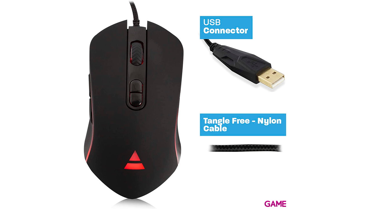 Ewent Play PL3301 ratón USB tipo A Óptico 4800 DPI mano derecha-4