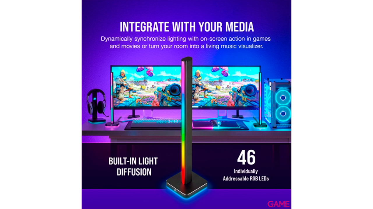 Corsair iCUE LT100 Panel inteligente Negro - kit expansion - Iluminacion Gaming-4