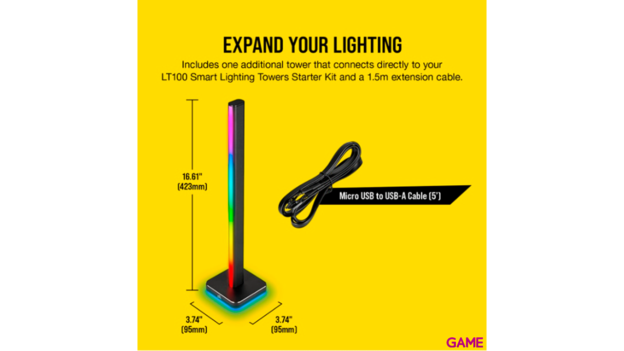 Corsair iCUE LT100 Panel inteligente Negro - kit expansion - Iluminacion Gaming-5