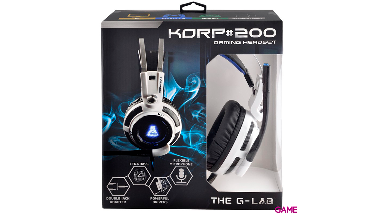 The G-Lab KORP 200 -Negro-Gris -3,5 mm- Auriculares Gaming-4