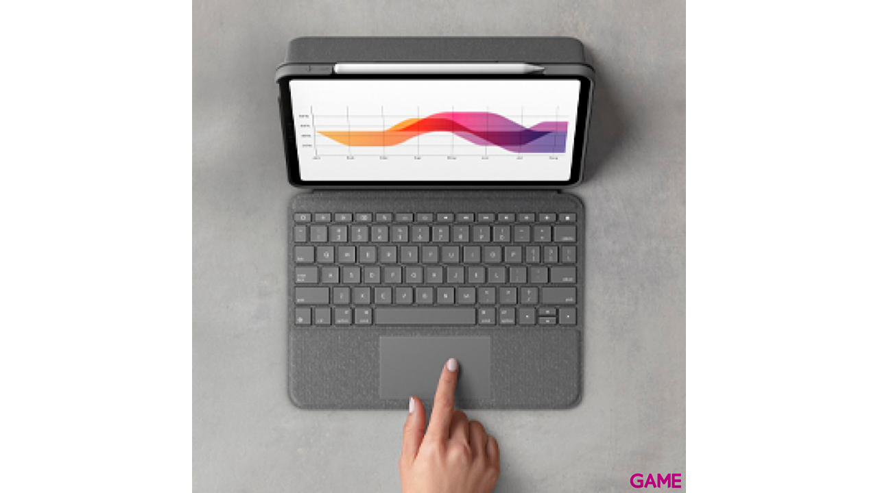 Logitech Folio Touch QWERTY Inglés internacional Gris Smart Connector-1