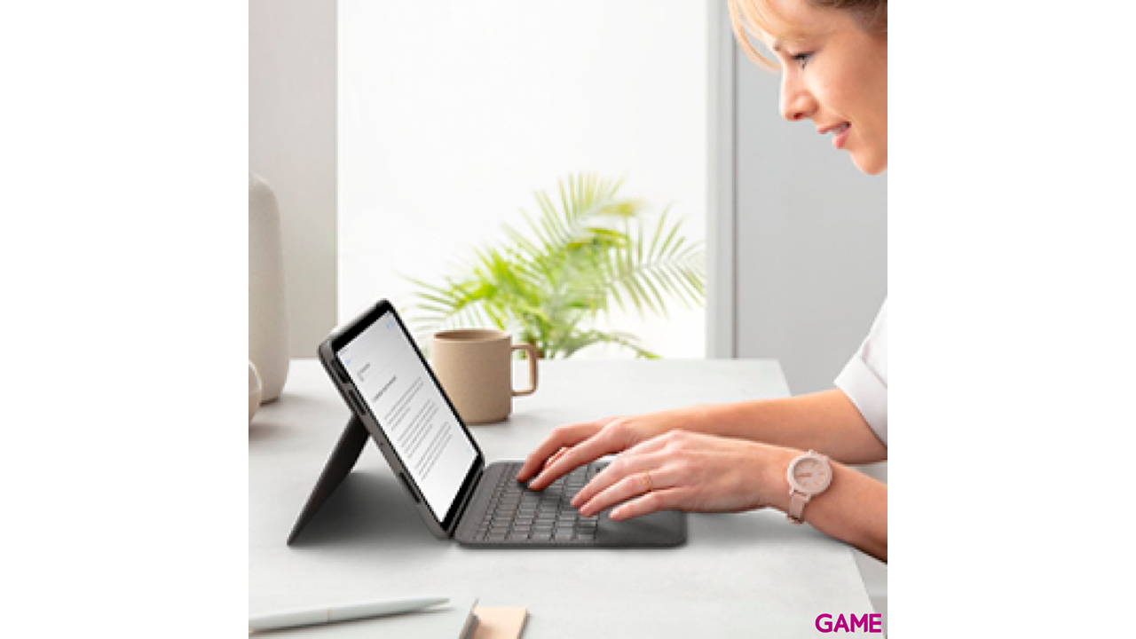 Logitech Folio Touch QWERTY Inglés internacional Gris Smart Connector-3