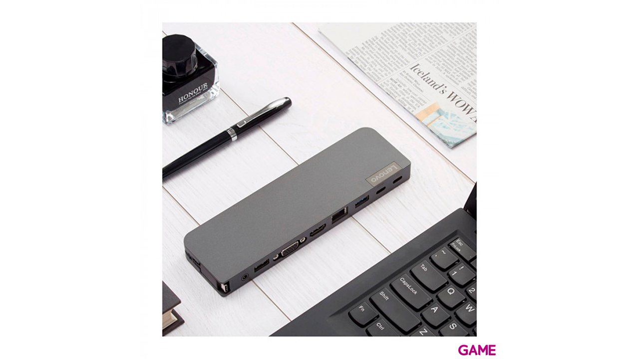 Lenovo USB-C Mini Dock Alámbrico USB 3.2 Gen 1 (3.1 Gen 1) Type-C Gris - Dock Station-3