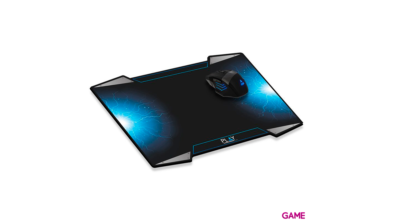 Ewent PL3340 alfombrilla para ratón Negro Azul Plata Alfombrilla de ratón para juegos-2