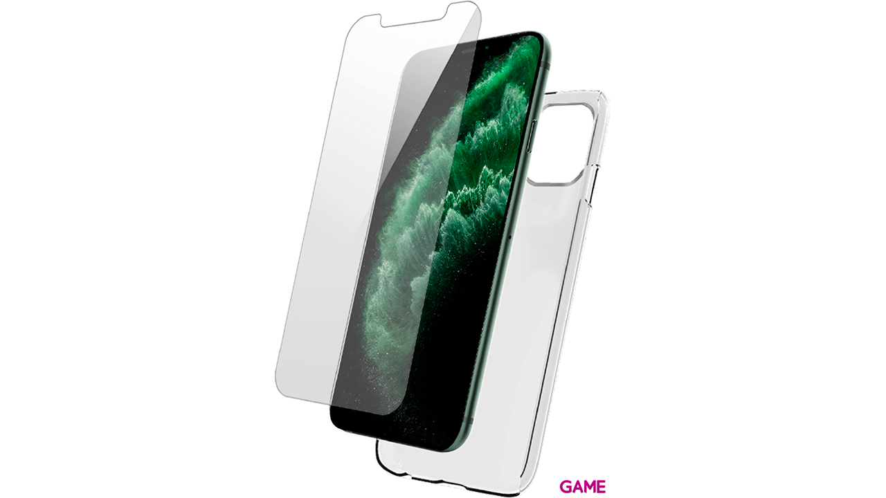 BigBen Pack proteccion carcasa transparente y protector de cristal templado para iPhone 11 - Funda-0