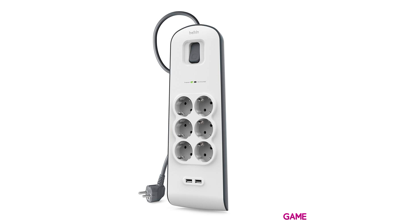 Belkin BSV604vf2M Blanco 6 salidas AC 2 m-0