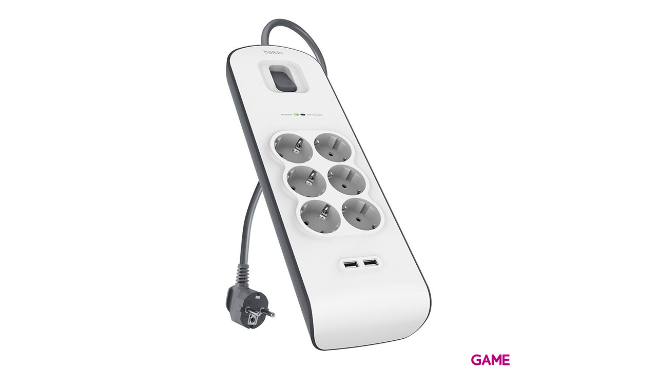 Belkin BSV604vf2M Blanco 6 salidas AC 2 m-1